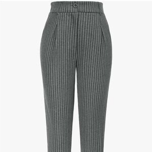 Women’s Stripe Pants With Pockets Elastic Waist Pants for Work